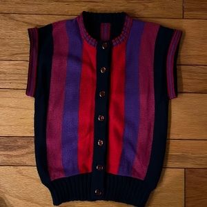 Bright colors. Great details. European knitted west for girls